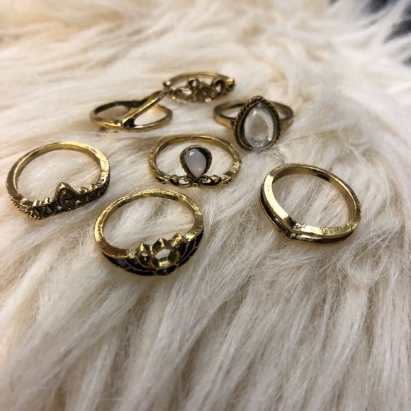 💍 NEW Boho Golden Rustic Rings Set - Picture 4 of 4